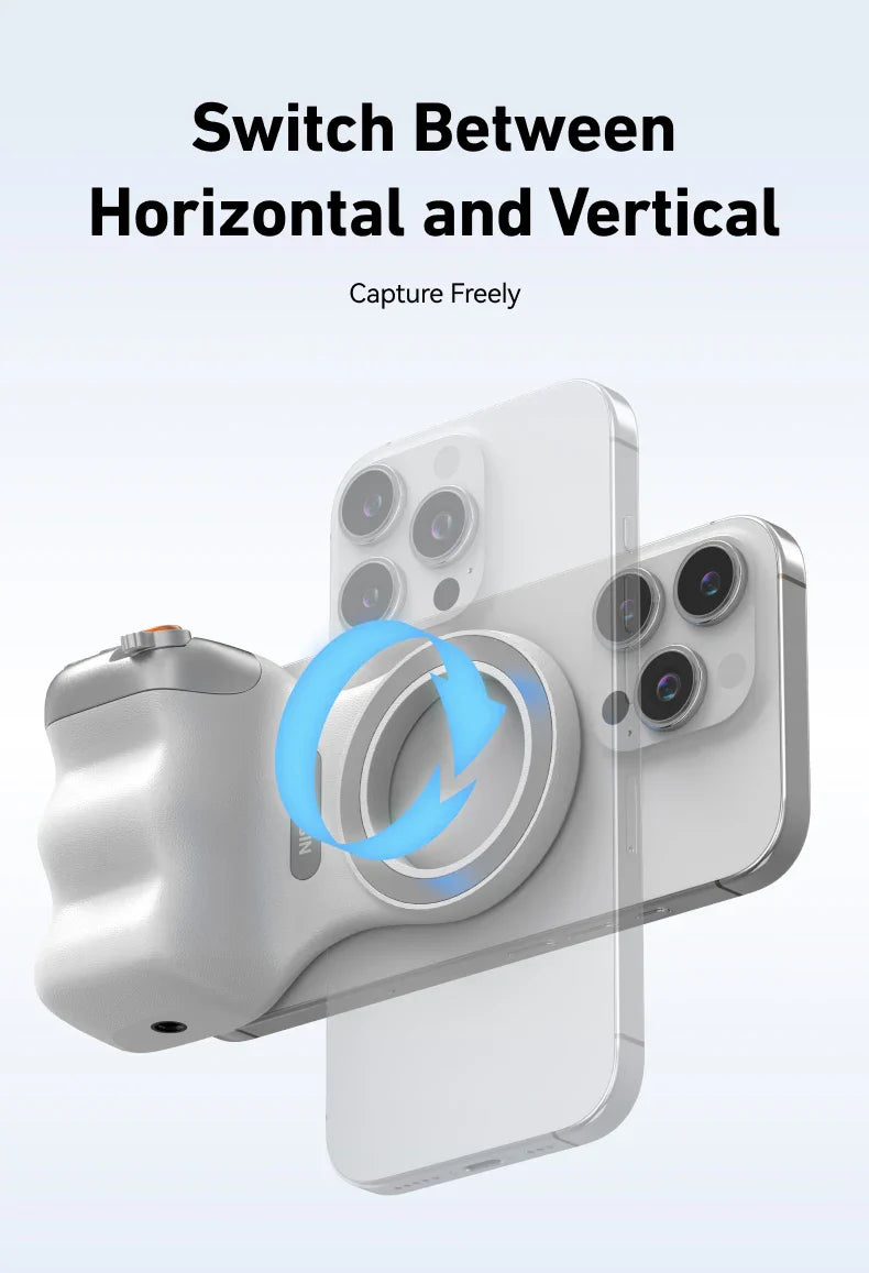Phone case with a rotating mechanism on a white background