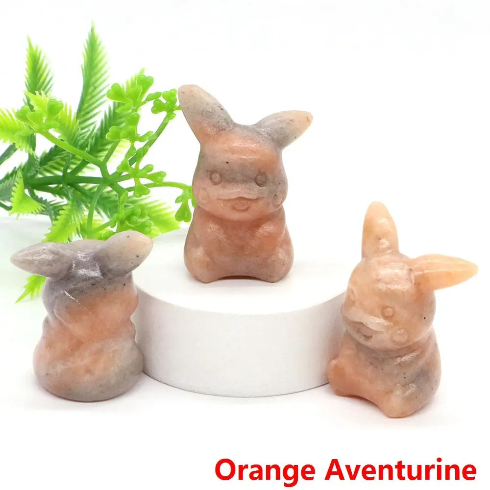 40mm Cute PICACHO Cartoon Natural Crystals