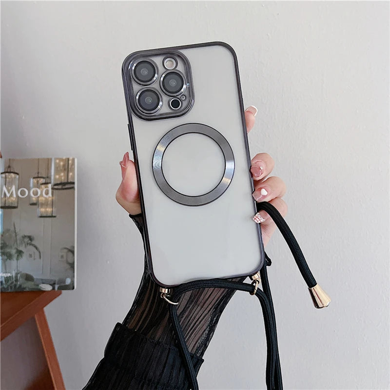 Phone case with a ring holder held by a hand against a neutral background