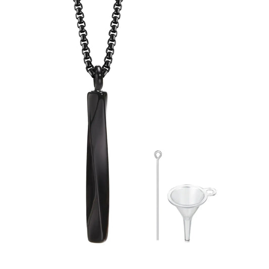 Mobius Bar Pendant Necklaces Cremation Ashes Urn Necklace