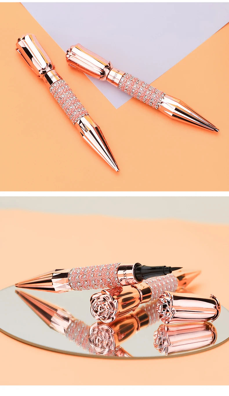 Liquid Eyeliner Pen Waterproof Black Long-Lasting Eye Liner Pencil Thick Quick-Dry Cosmetics Makeup Tool Pure Ember