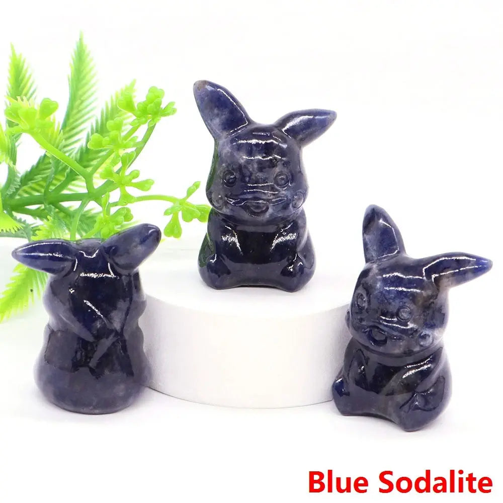 40mm Cute PICACHO Cartoon Natural Crystals