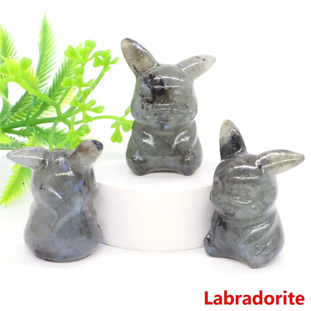 40mm Cute PICACHO Cartoon Natural Crystals