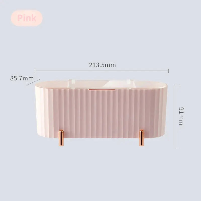 Cosmetic Storage Box With Lid pink and rose gold