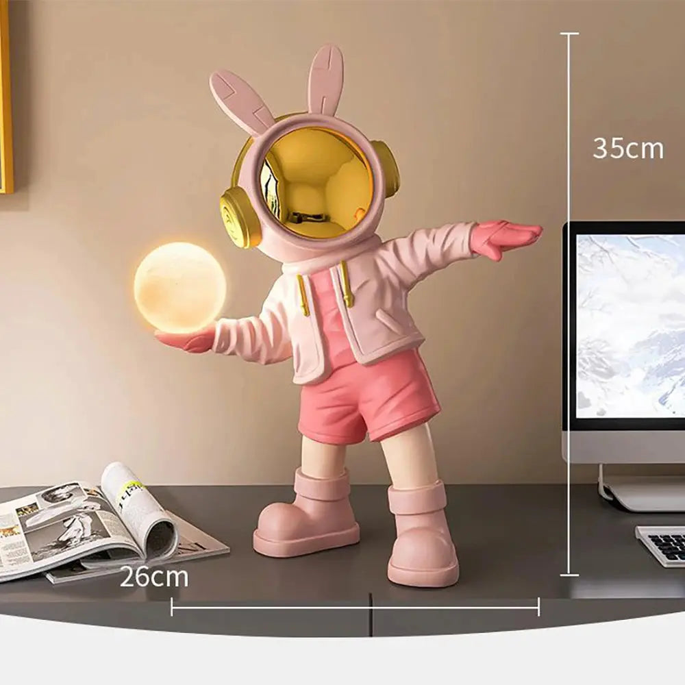 36cm Astronaut Night Light Statue Adjustable Light Spaceman Sculpture pink space girl kids
