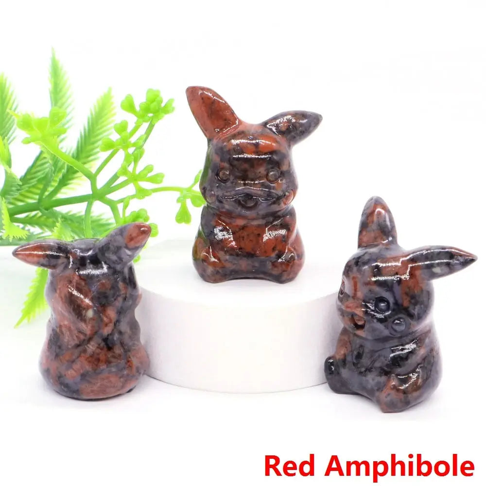 40mm Cute PICACHO Cartoon Natural Crystals