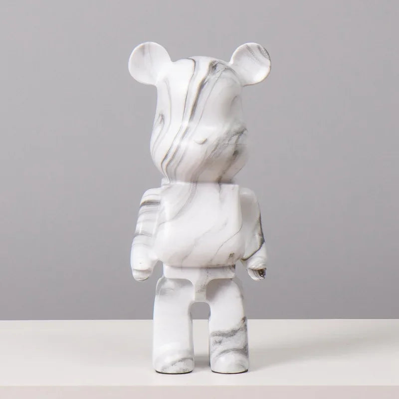 Marble-patterned figurine on a gray background be@rbrick collectable