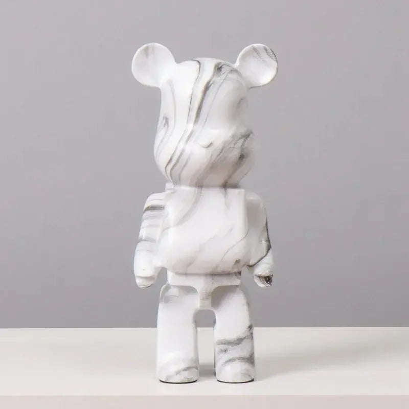 Marble-patterned figurine on a gray background be@rbrick collectable