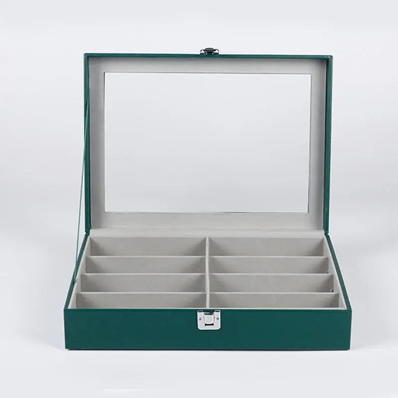 44410173325478PU Leather 8-Pair Eyeglass Sunglasses Storage Organizer