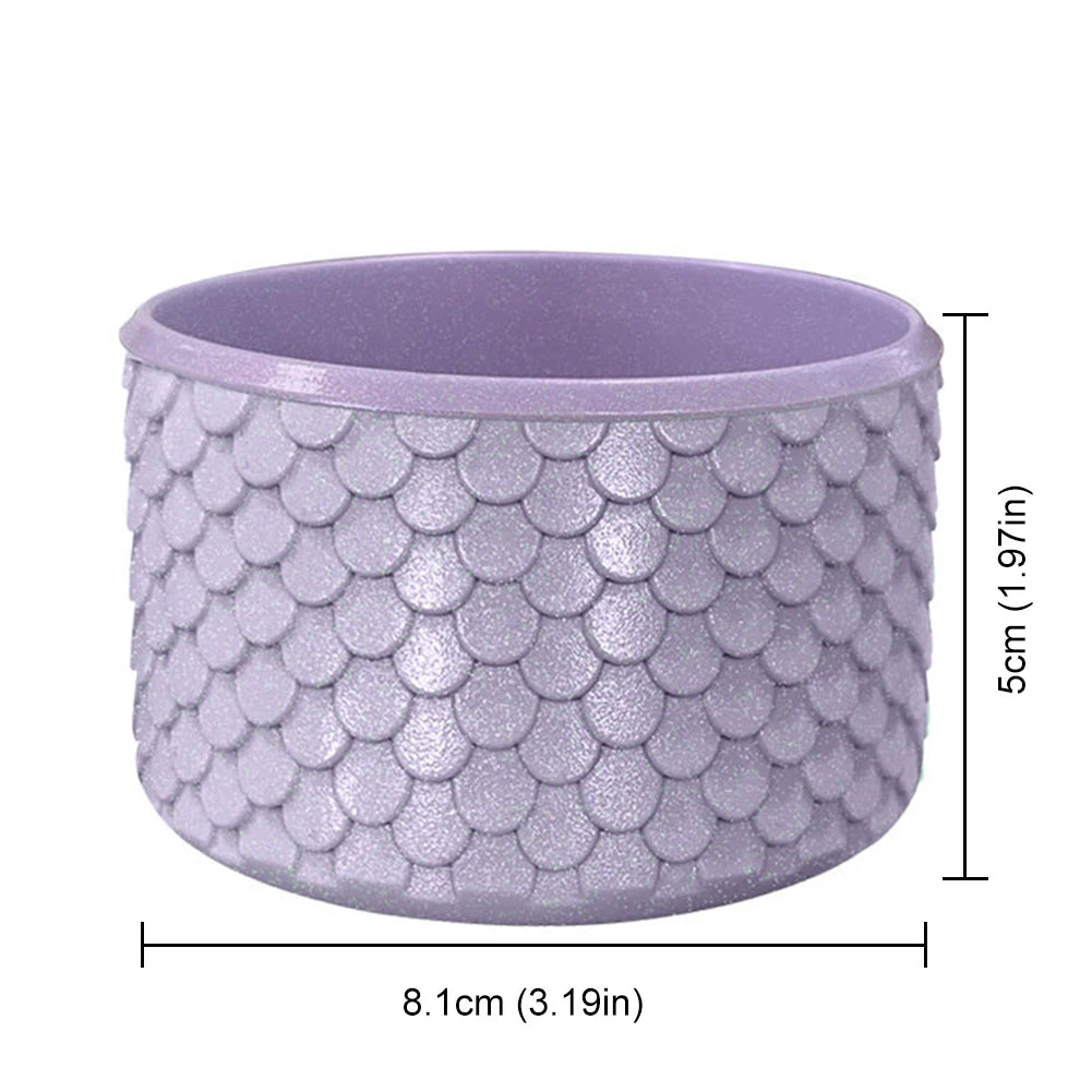Stanley Purple textured planter with dimensions on a white background