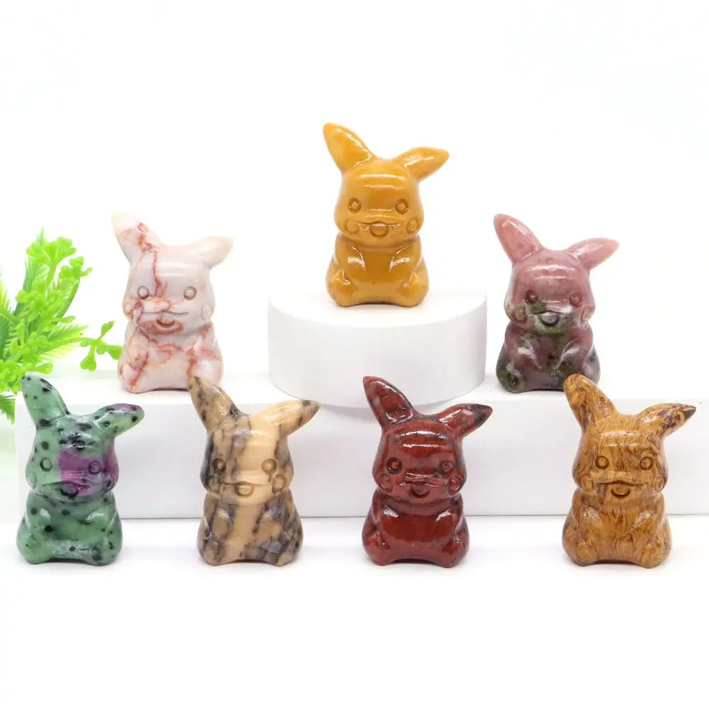 40mm Cute PICACHO Cartoon Natural Crystals