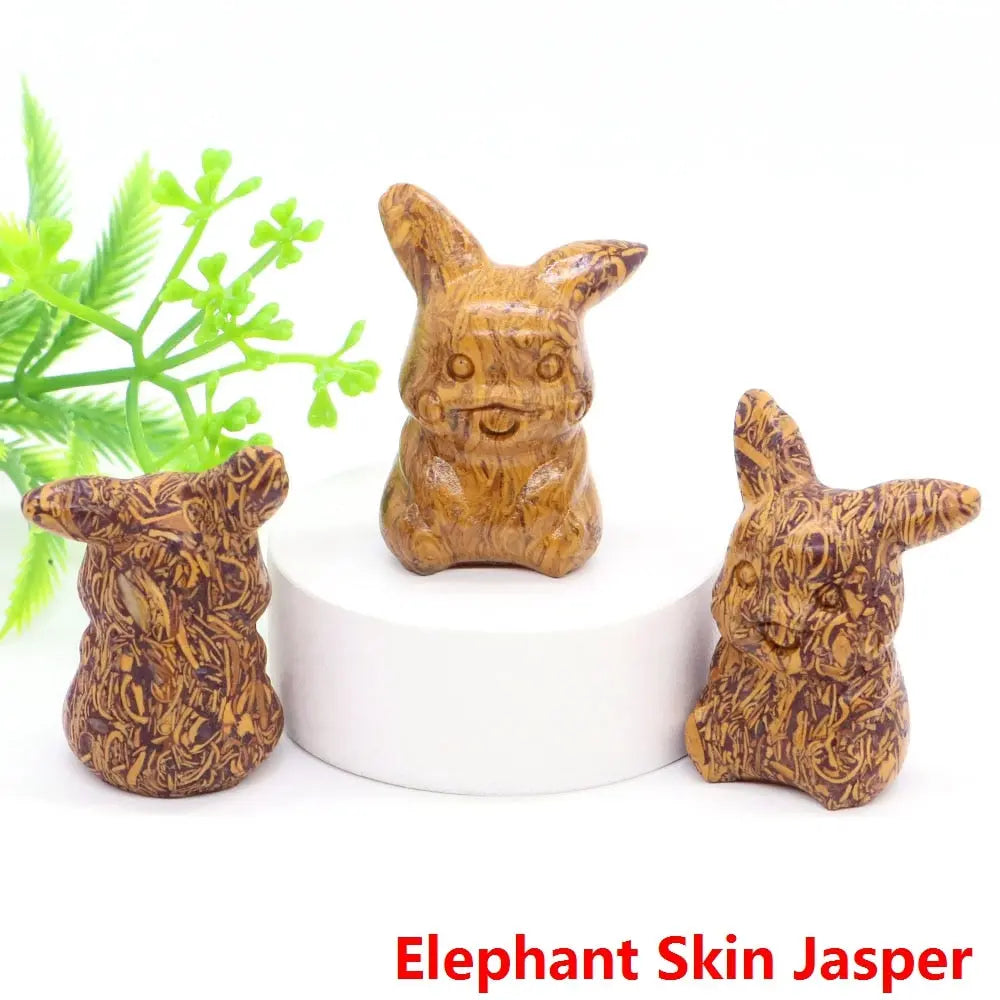 40mm Cute PICACHO Cartoon Natural Crystals