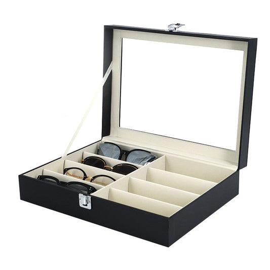 PU Leather 8-Pair Eyeglass Sunglasses Storage Organizer