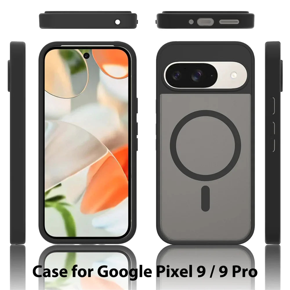 Phone case for Google Pixel 9 and 9 Pro with multiple views on a white background