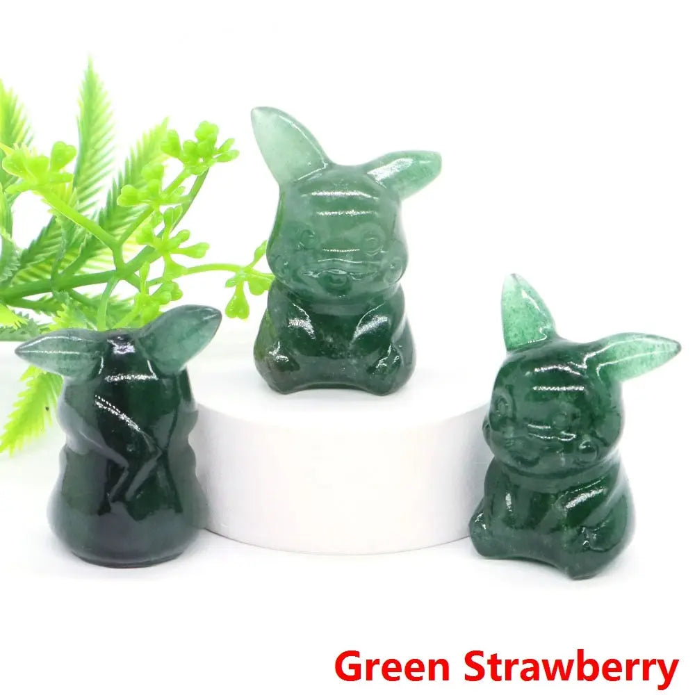 40mm Cute PICACHO Cartoon Natural Crystals