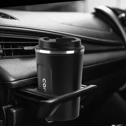 Thermo Cafe Mug - Stainless Steel Coffee Mug fits in car cup holder. Portable and leak-proof, perfect for travel and commuting.