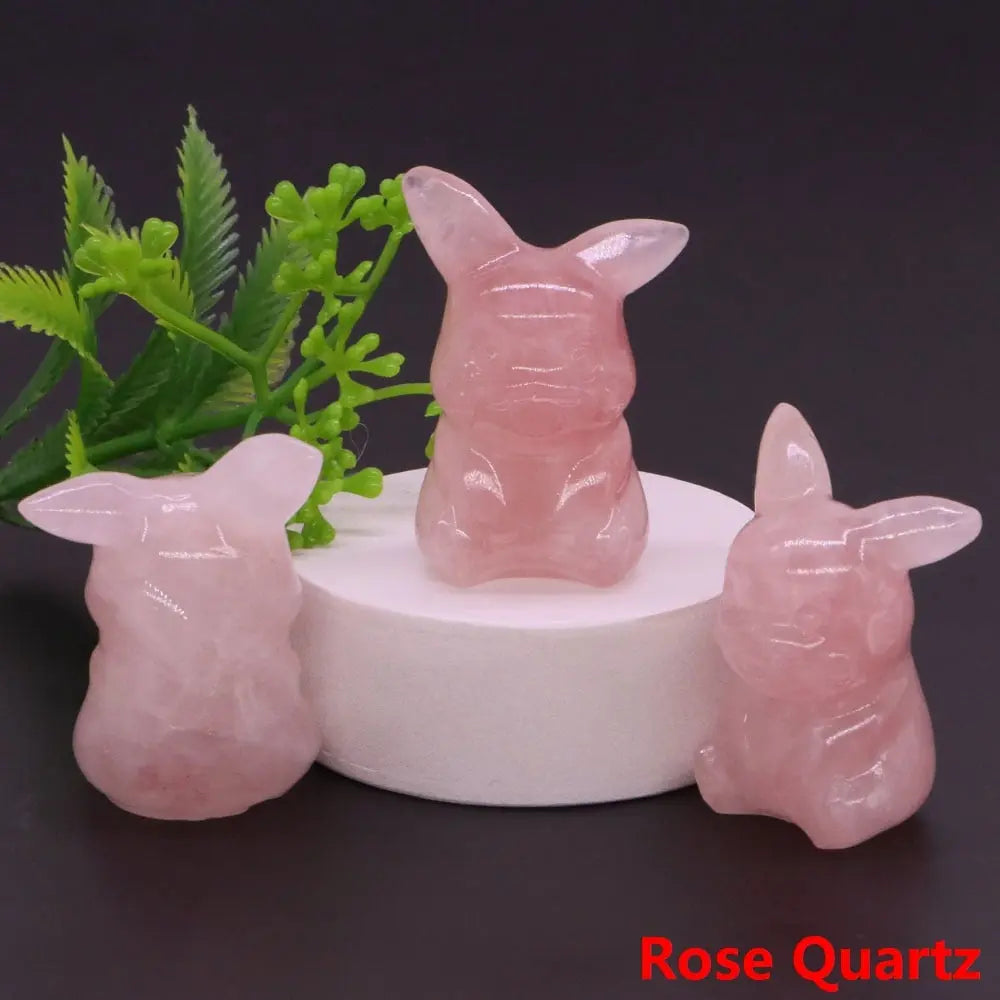 40mm Cute PICACHO Cartoon Natural Crystals