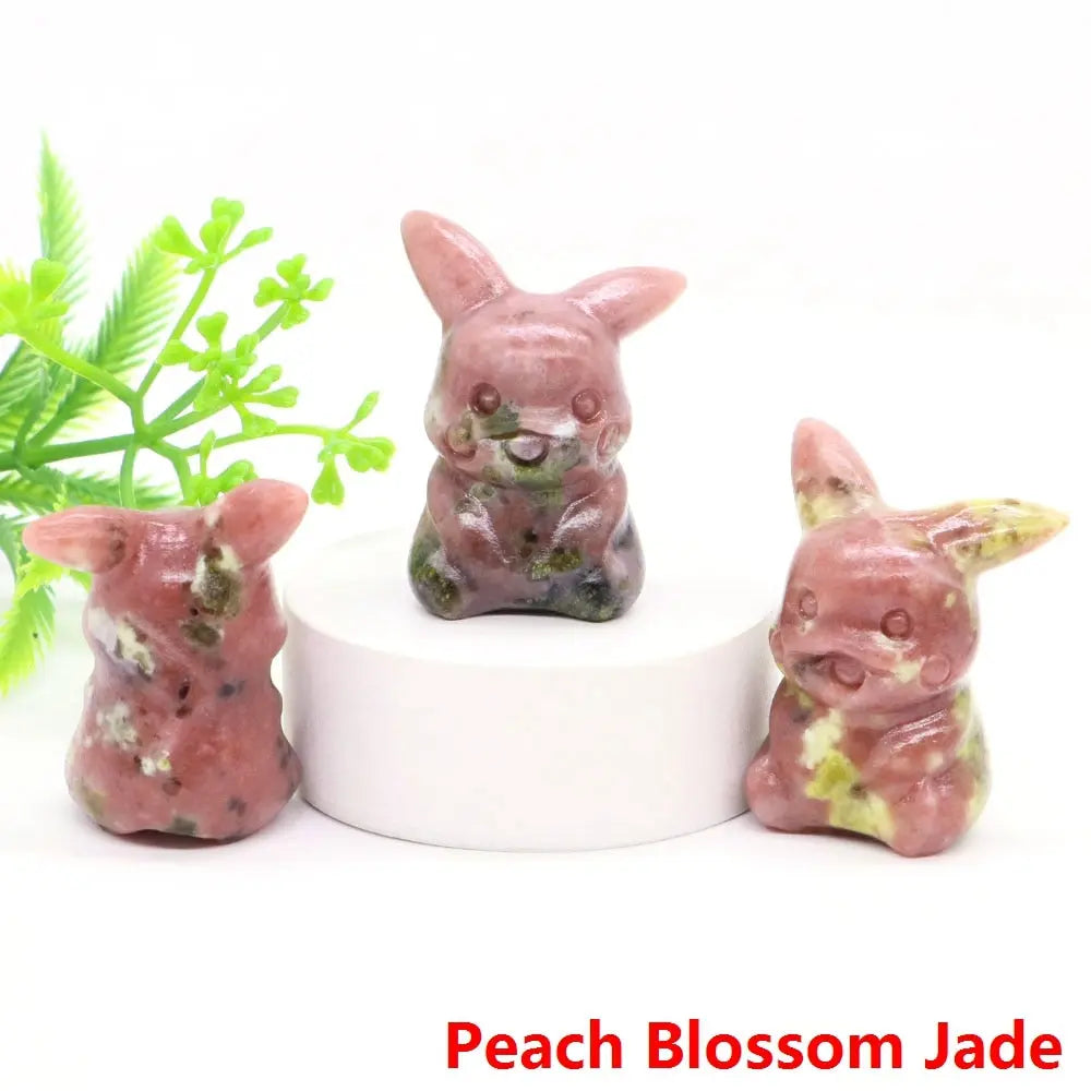 40mm Cute PICACHO Cartoon Natural Crystals