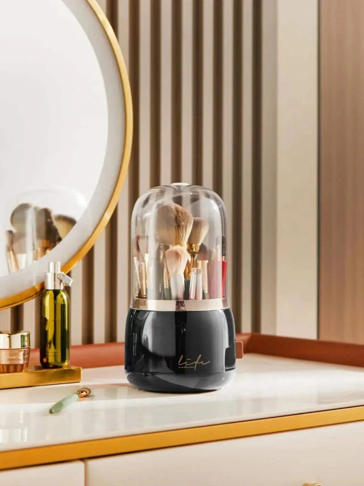 Cosmetic Rotating Brush Storage