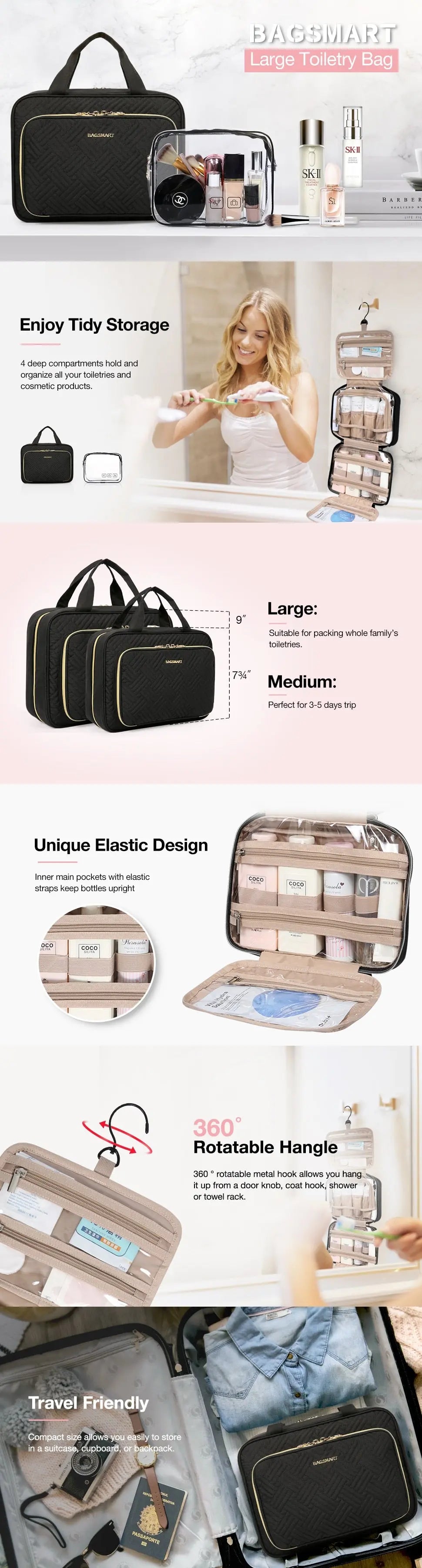 Cosmetic Bag Makeup Organizer Toiletry Bags