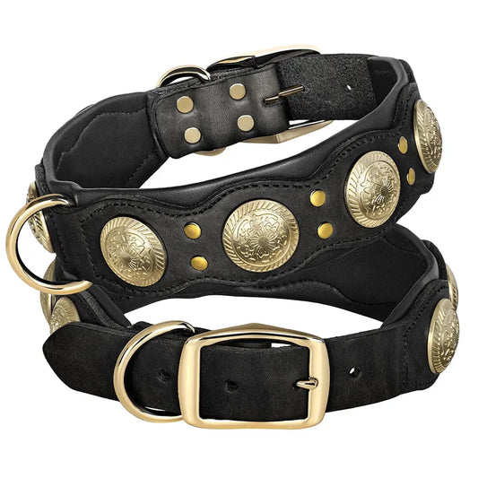 Genuine Leather Big Dog Collars
