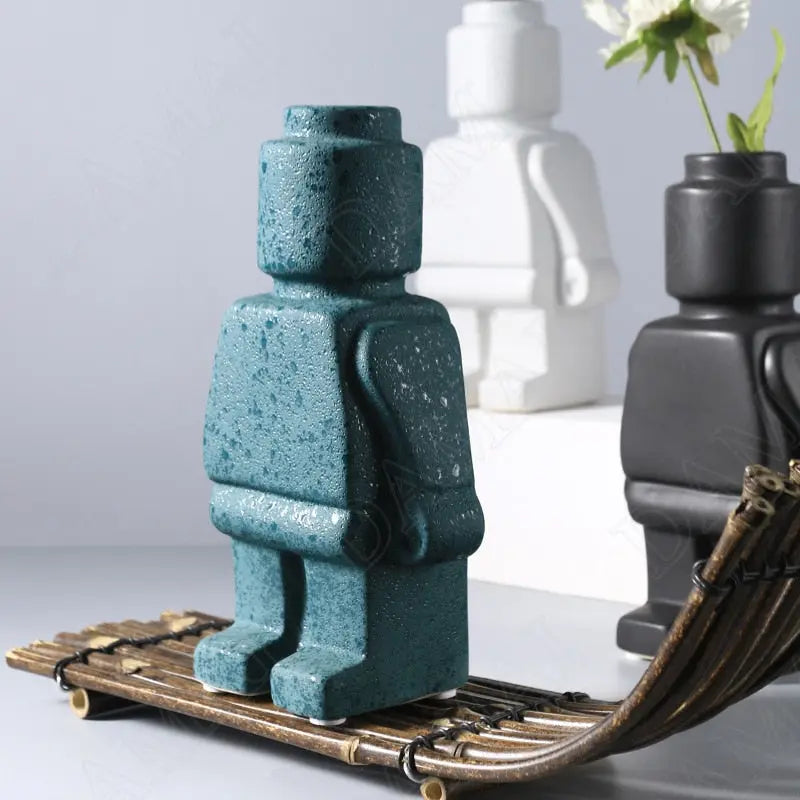 Lego Man Vase green