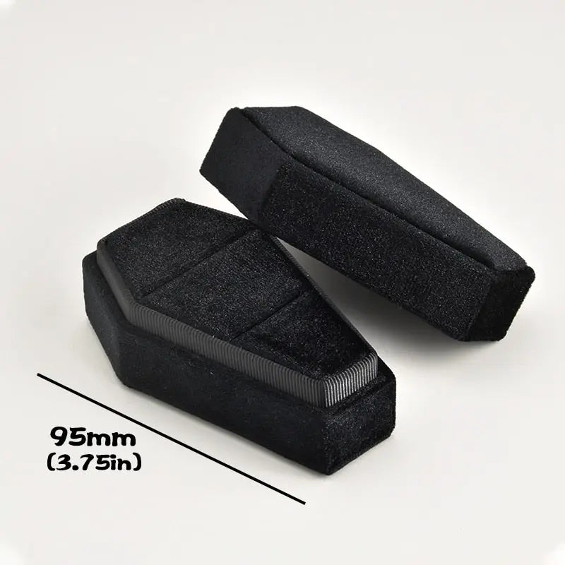 black velvet coffin ring case storage organiser