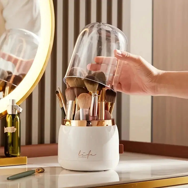 Cosmetic Rotating Brush Storage