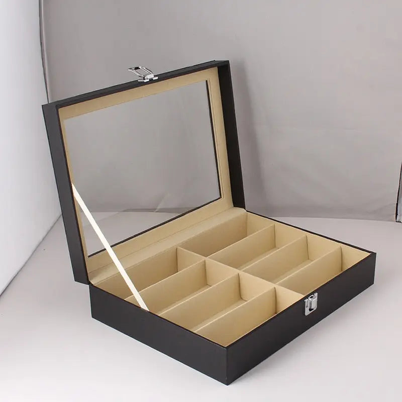 PU Leather 8-Pair Eyeglass Sunglasses Storage Organizer
