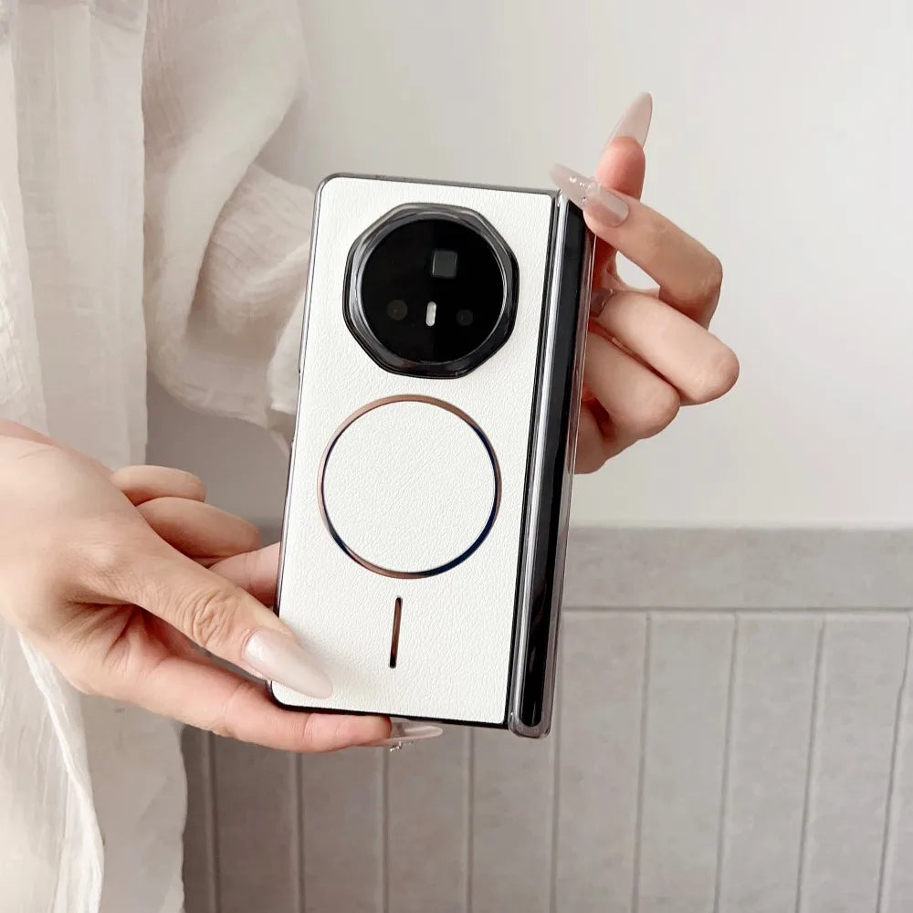 Person holding a modern smartphone case with a minimalistic design.