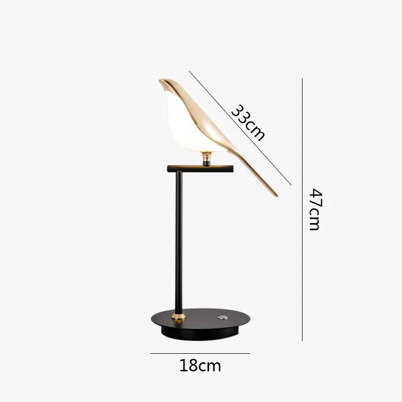 LED table lamp, Magpie bird Reading lamp Pure Ember
