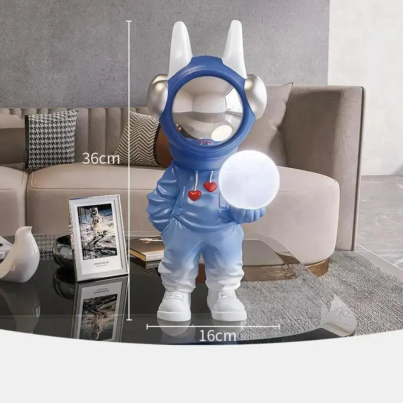 36cm Astronaut Night Light Statue Adjustable Light Spaceman Sculpture blue space kid girl boy man woman