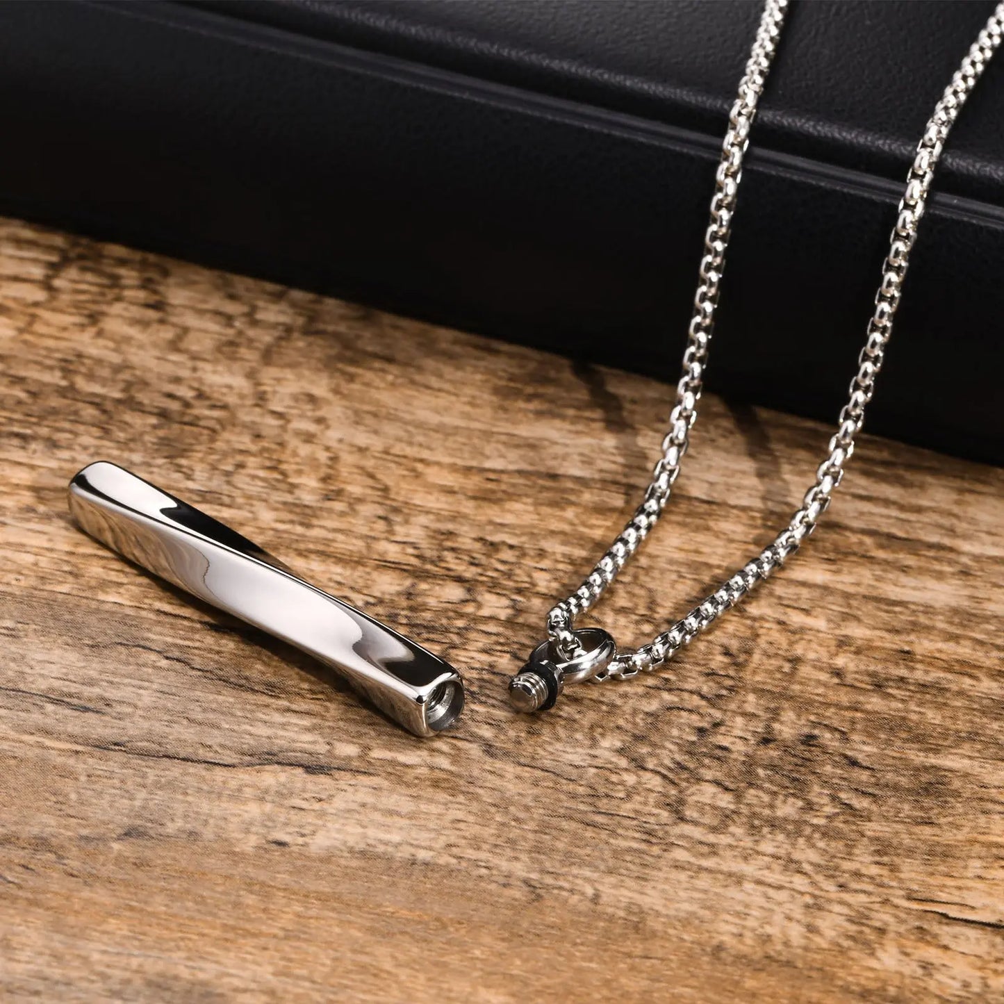 Mobius Bar Pendant Necklaces Cremation Ashes Urn Necklace
