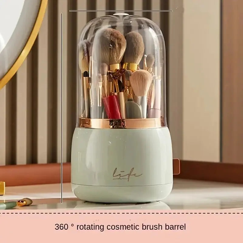 Cosmetic Rotating Brush Storage light green