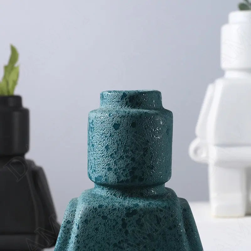 Lego Man Vase green