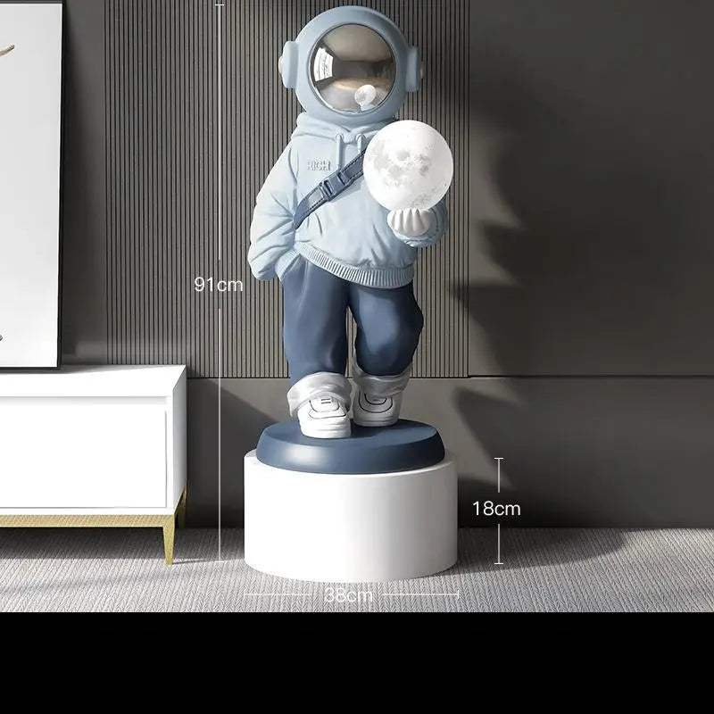 Large Astronaut Statue Floor Ornament Moon Sensor Lamp with stand space boy man kids lamp 