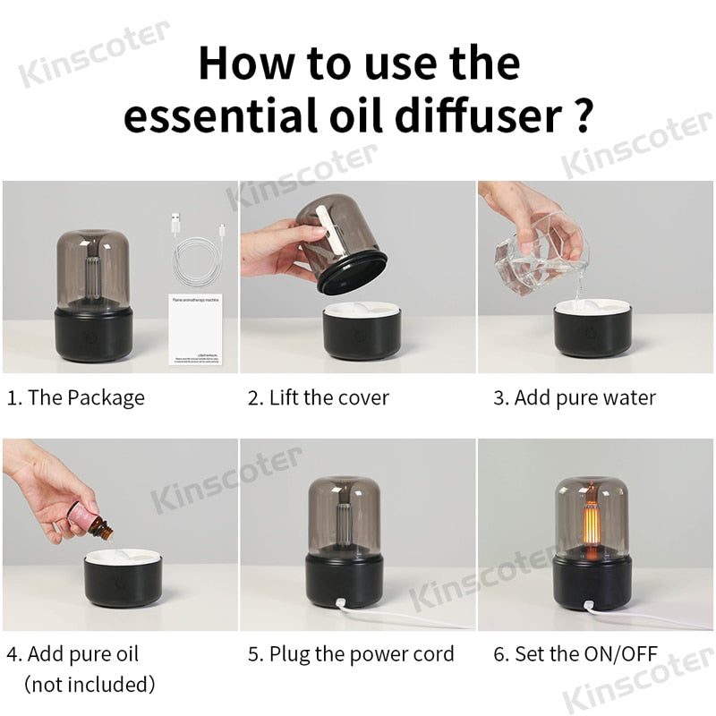 Portable Aroma Diffuser USB Air Humidifier Essential Oil Night Light