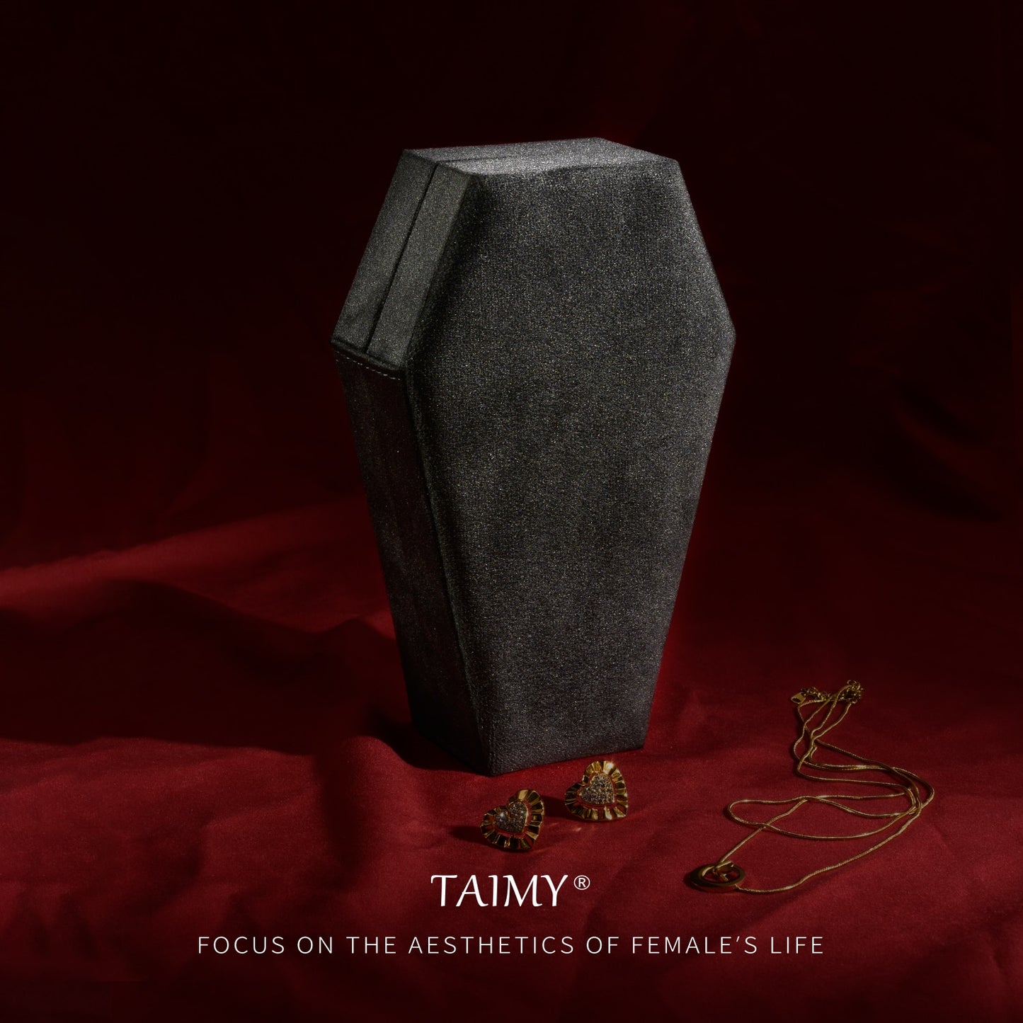 Gothic Velvet Coffin Jewelry Box