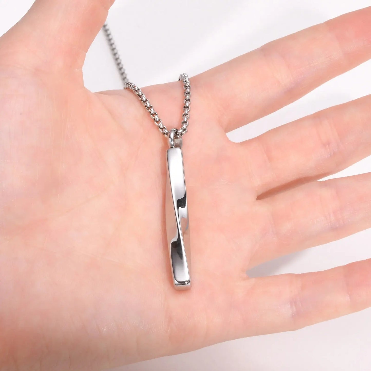 Mobius Bar Pendant Necklaces Cremation Ashes Urn Necklace - Pure Ember