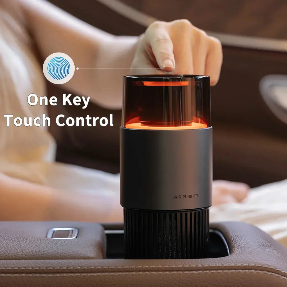 Car Air Purifier with Negative Ions Purifying, LED RGB Light, Vehicle Air Freshener for Oddor PM2.5, USB Powered Pure Ember