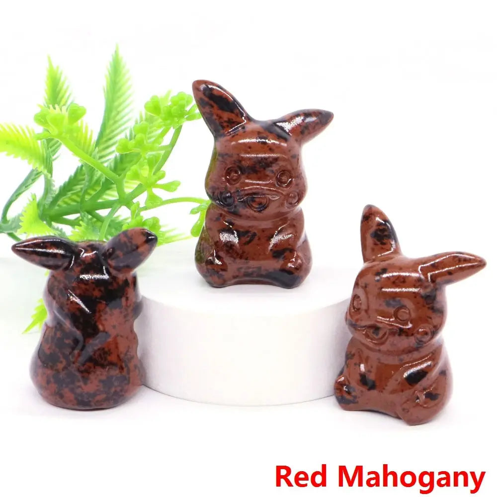 40mm Cute PICACHO Cartoon Natural Crystals