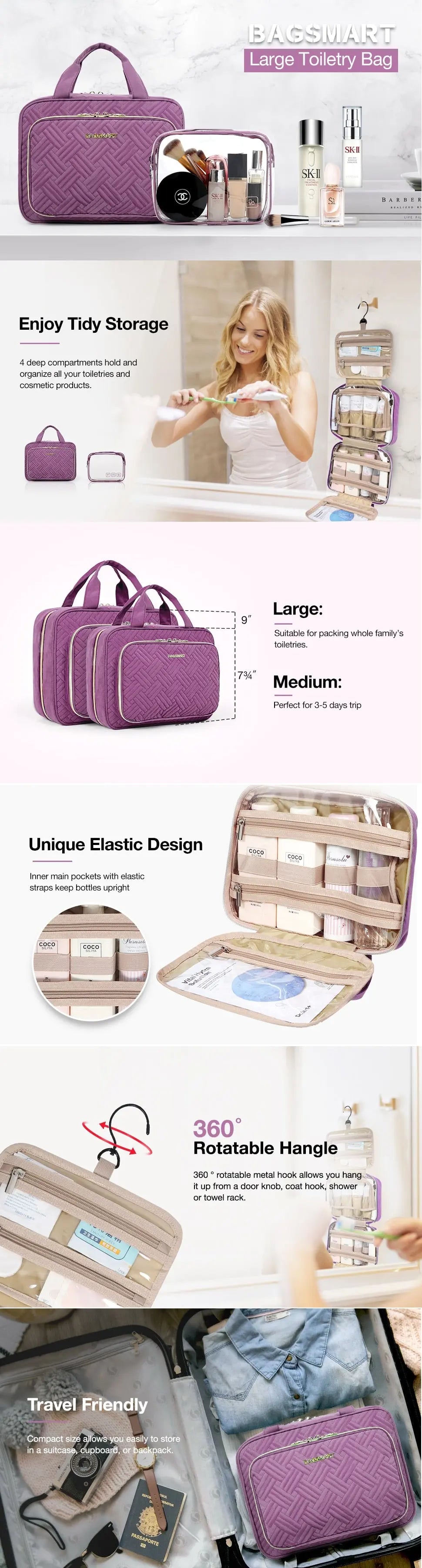 Cosmetic Bag Makeup Organizer Toiletry Bags