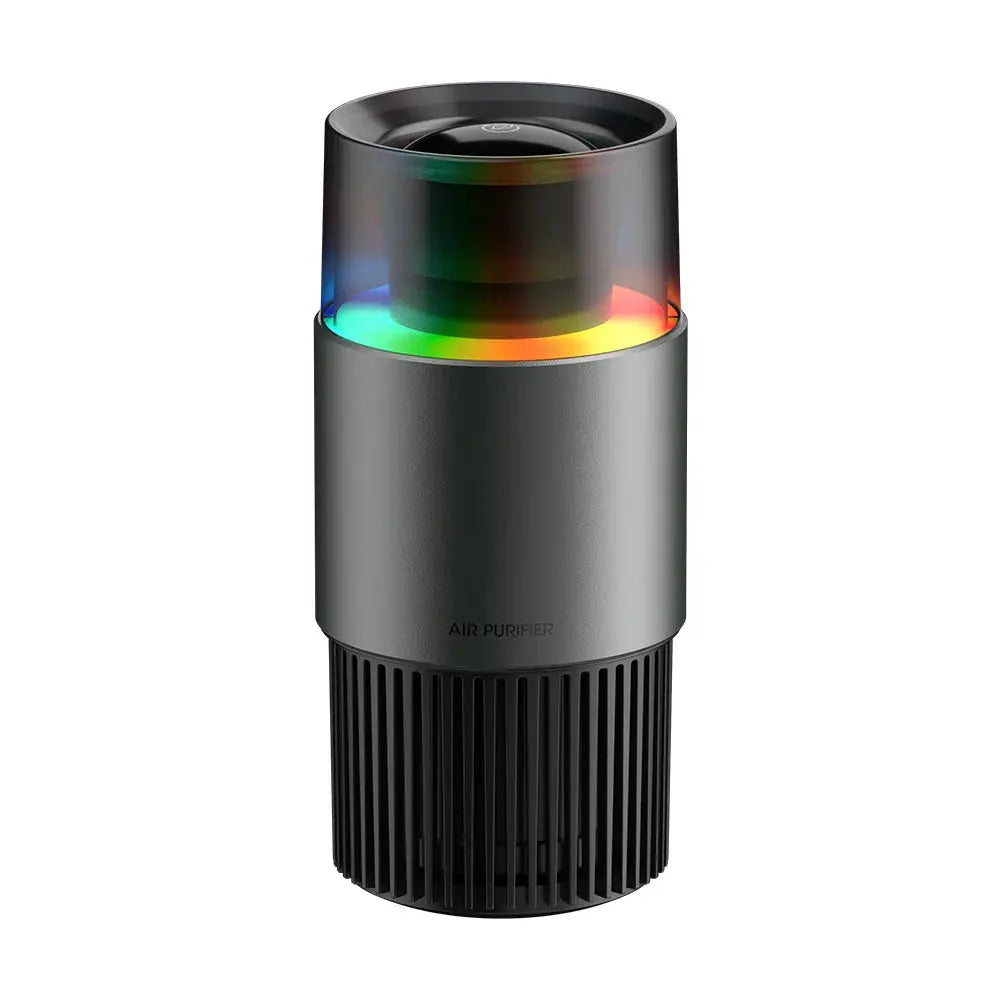 Car Air Purifier with Negative Ions Purifying, LED RGB Light, Vehicle Air Freshener for Oddor PM2.5, USB Powered Pure Ember