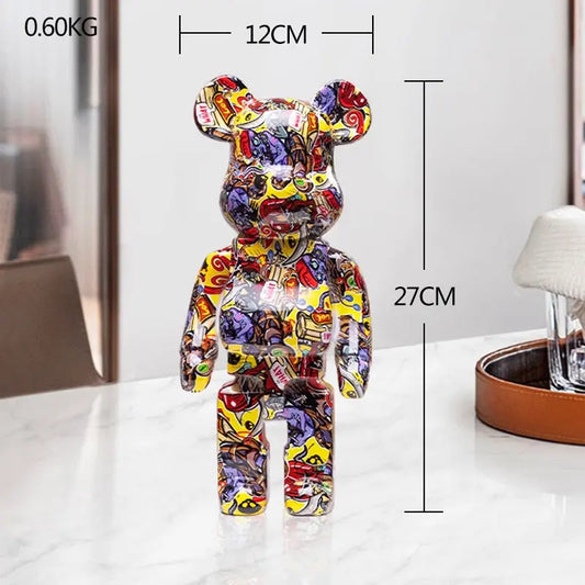 Nordic Bearbrick Bear Statues and Sculptures Graffiti Ornaments