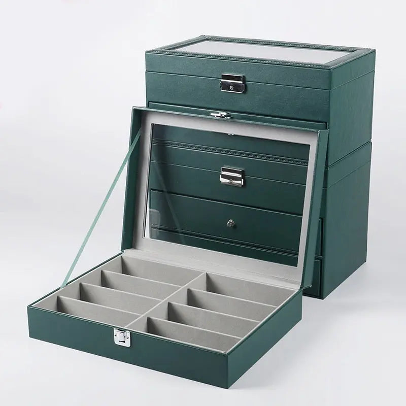 PU Leather 8-Pair Eyeglass Sunglasses Storage Organizer