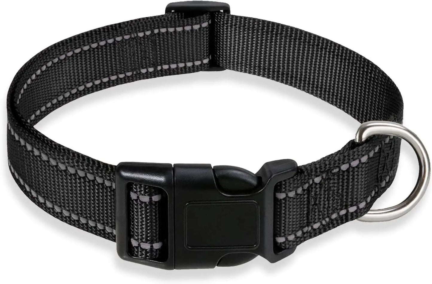 Reflective Dog Collar, Soft Neoprene Medium to Large Dogs, Neck 25-60 Centimetre black