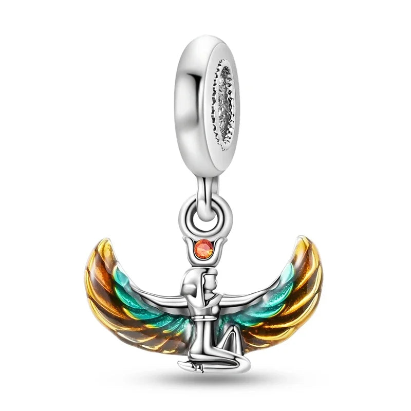 Godess Isis Ancient Egypt's 925 Sterling Silver Dangle Charm Pure Ember