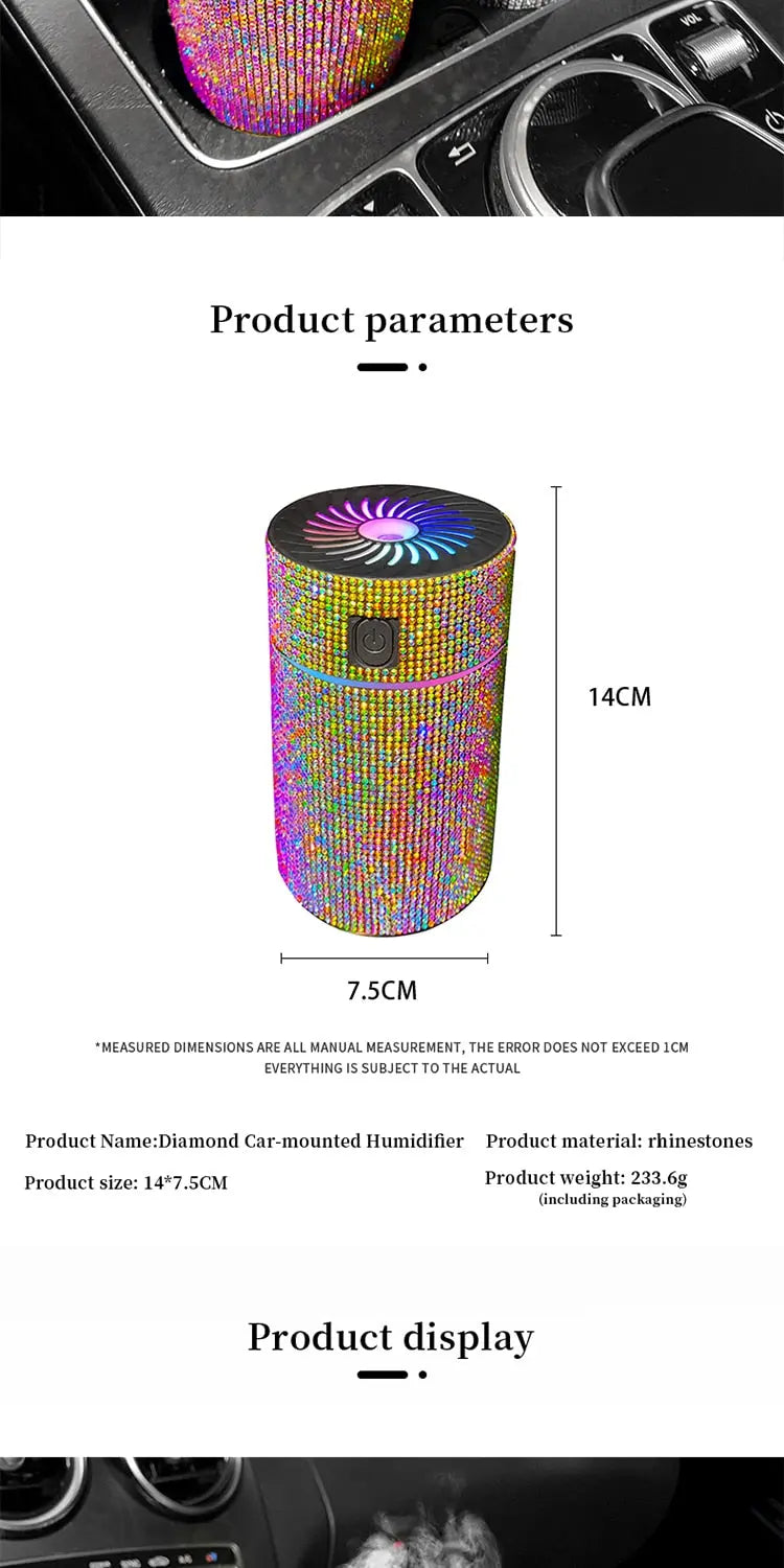 Diamond Car Diffuser Humidifier with LED Light