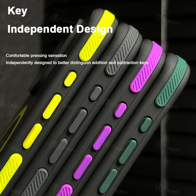 Close-up of a calculator with color-coded keys on a black background