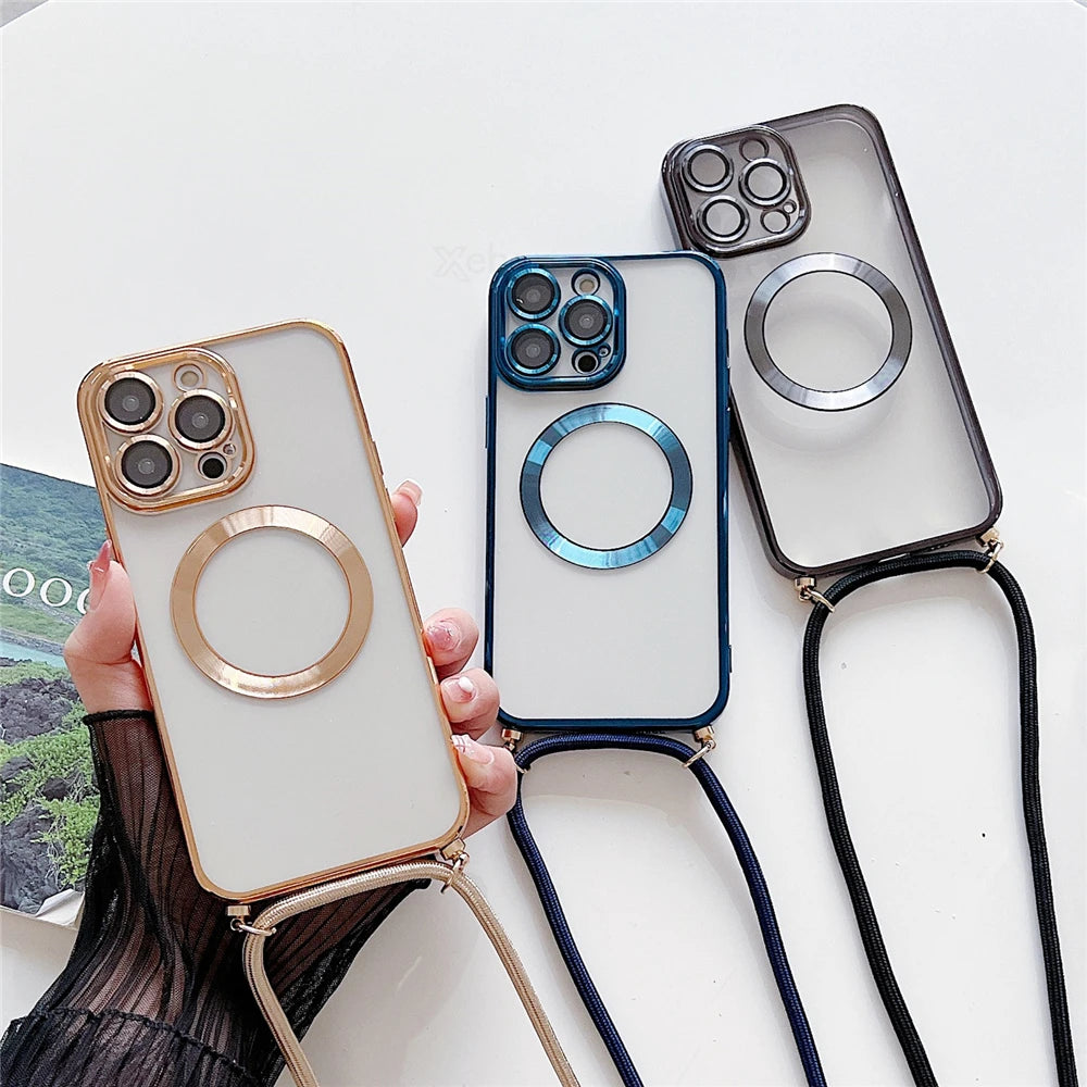 Three phone cases with unique designs on a white background